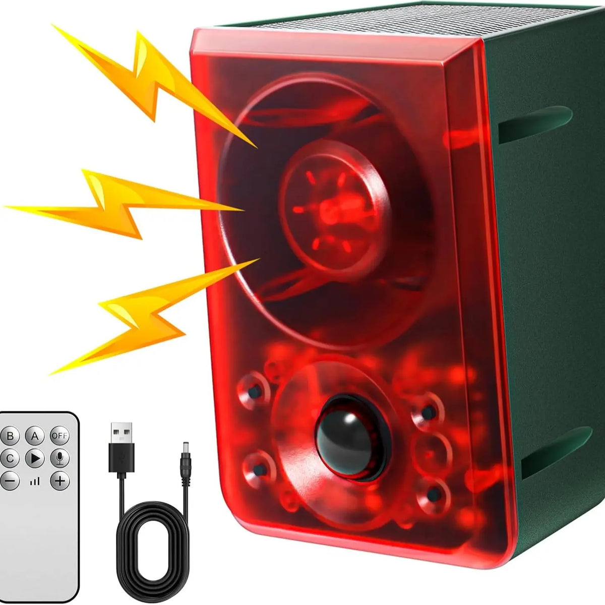 🔊 130dB SOLAR MOTION SENSOR ANIMAL ALARM 🔥 Flashing Light + Custom Recording