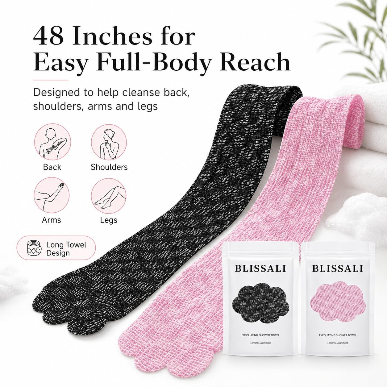 đ„Save50%đExfoliating Antibacterial Bath Wash Cloth, Reusable Body Scrub Towel