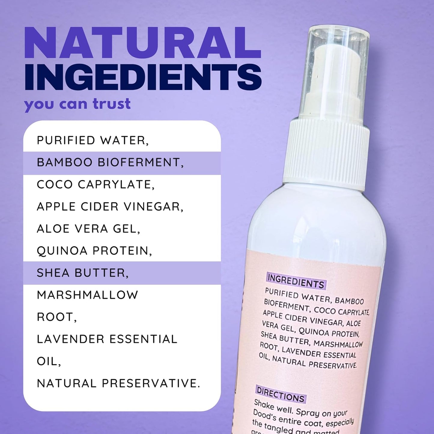🐶50% OFF NOW! Instant Pet Detangling Hair Care Spray – Knot Remover Silky Finish Quick Dry Fur Detangler, No Rinse Grooming Spray for Dogs & Cats Long Short Hair Daily Grooming