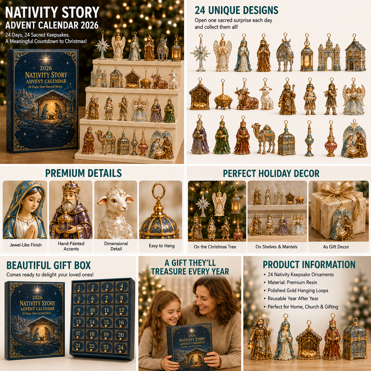🌎Ends Today: 70% OFF!🔥🎄 2026 Nativity Story Advent Calendar – 24 Days of Sacred Christmas Surprises
