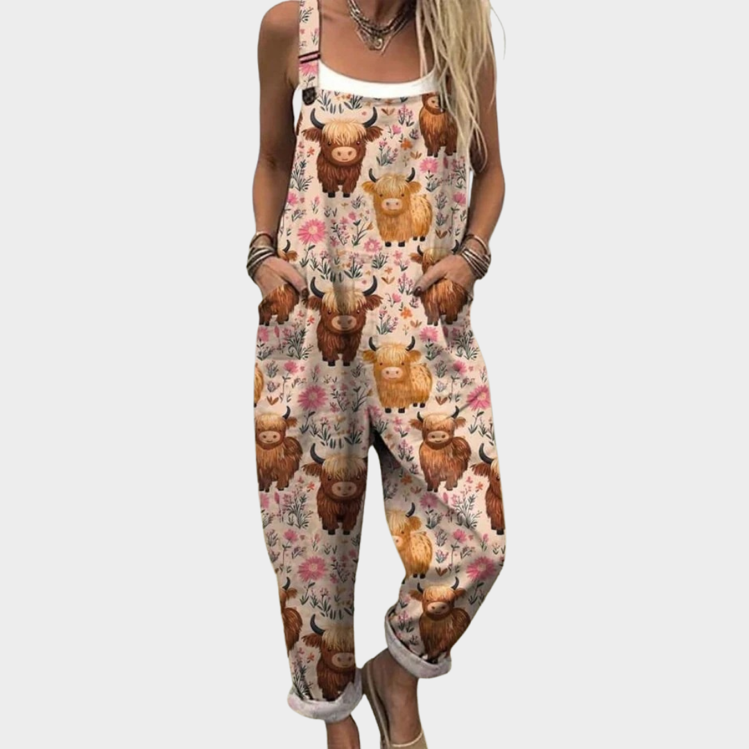 Comfortable Printed Overall