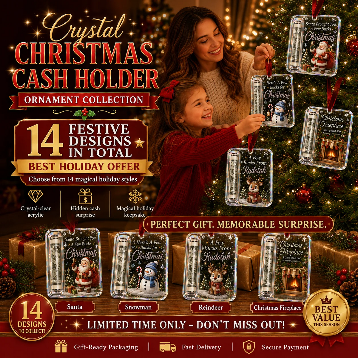 ๐ฅLAST DAY 50% OFF - ๐Christmas Cash Gift Ornament- Make Cash Feel Like A Real Christmas Gift๐ต