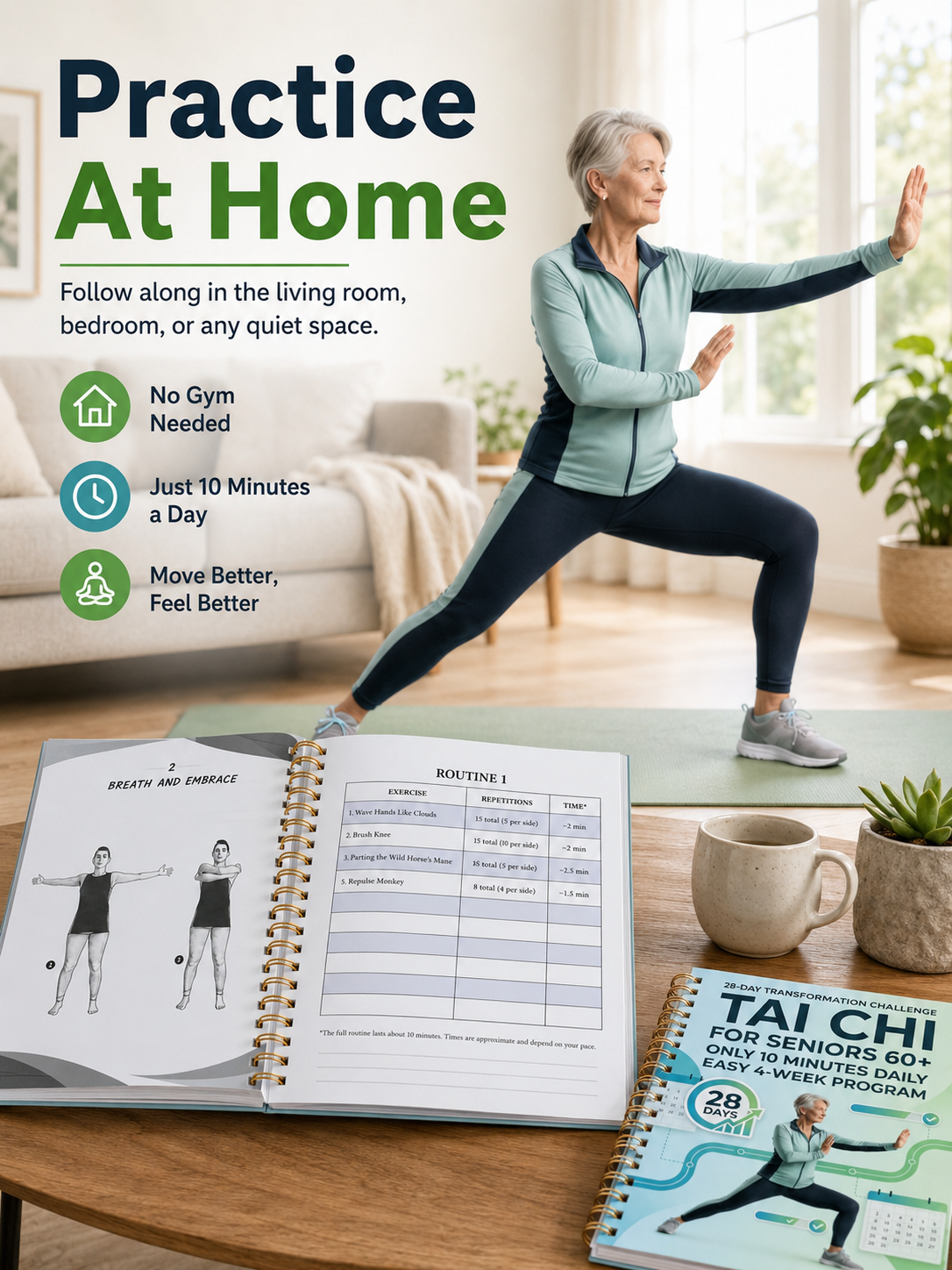 ✈️Last Day 50% OFF✨📅Tai Chi for Seniors 60+ Practice Guide