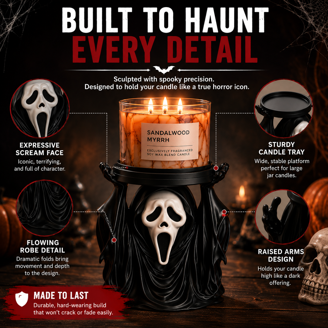 🌎Ends Today: 70% OFF!🔥👻 Ghost Candle Holder for Spooky Home Decor