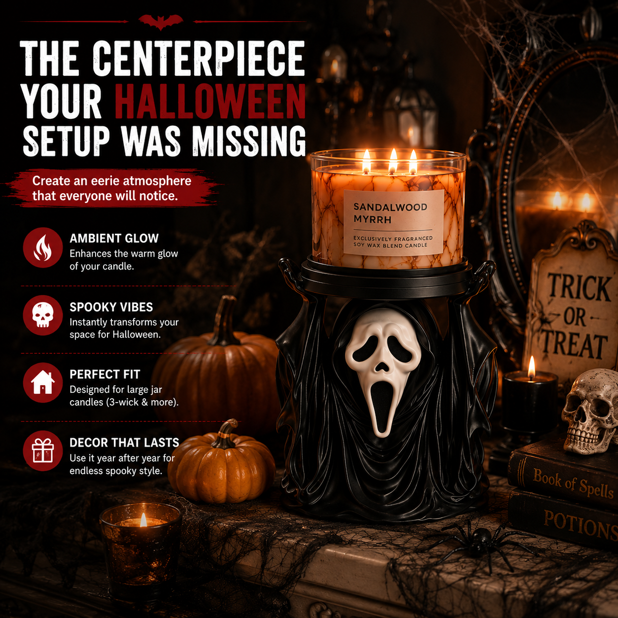 🌎Ends Today: 70% OFF!🔥👻 Ghost Candle Holder for Spooky Home Decor