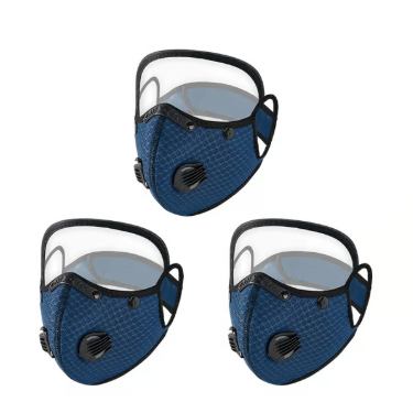 Breathing Valve Face Mask  Navy Blue * 3 PCS