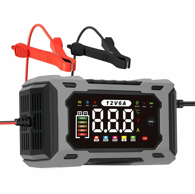 🔥⚡ 12V 6A Automatic Battery Maintainer & Pulse Repairer—For Cars, Motorcycles & SUVs, Auto Maintain & Desulfation