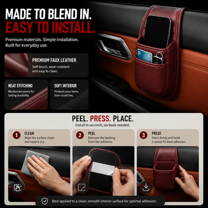 Slim Leather Car Door & Console Organizer Pocket🚗