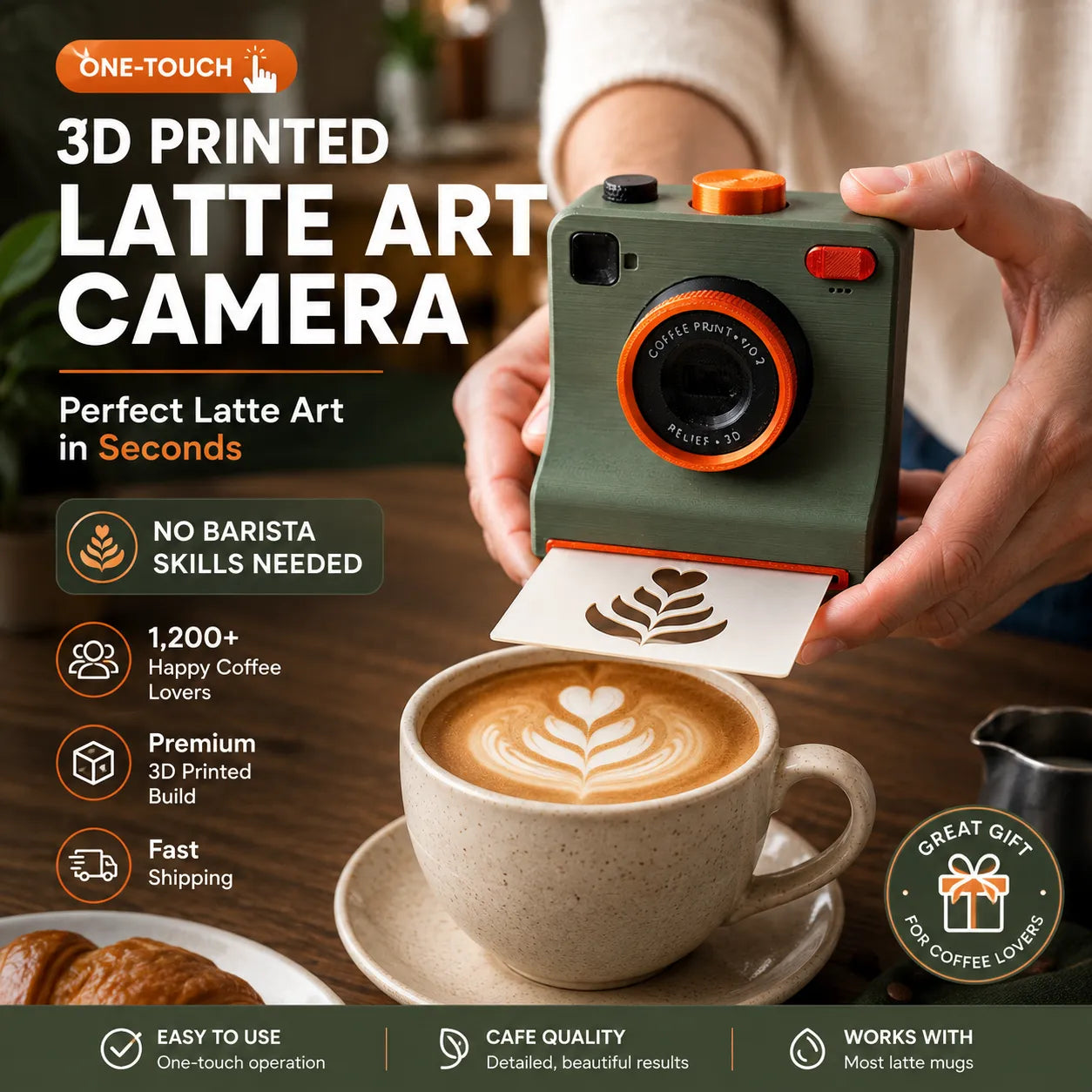 One-Touch 3D Printed Latte Art Camera