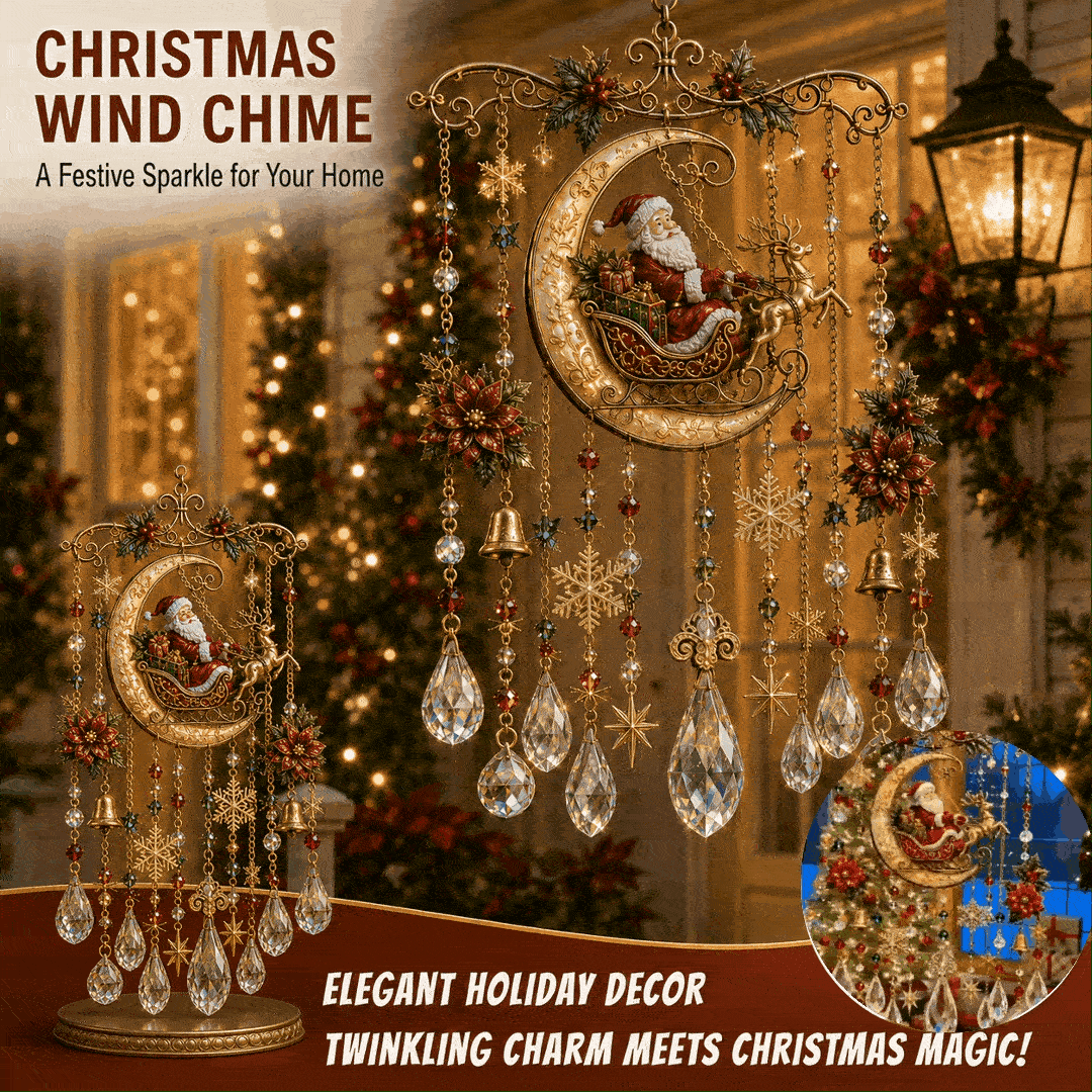 🎄✨ Christmas Stained Glass Suncatcher Wind Chime – Sparkling Crystal Drop Window Decor | 🔥 50% OFF