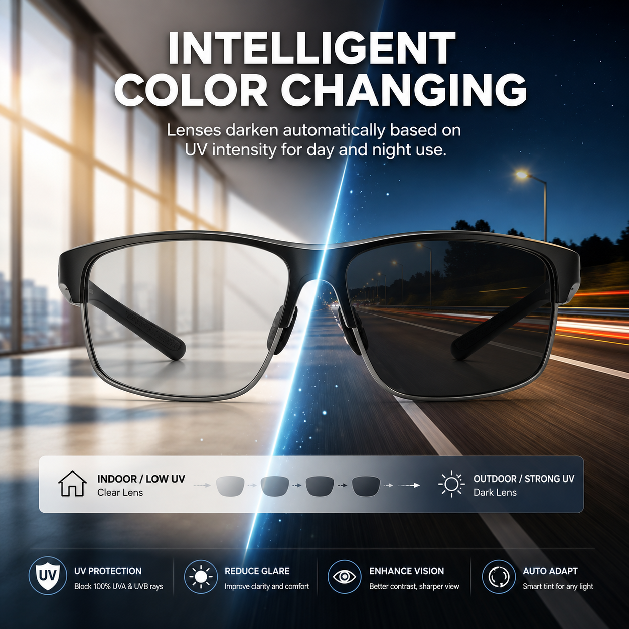 🏅100K+ Sold ✨New-Photochromic Sunglasses with Anti-glare Polarized Lens