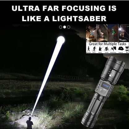 🔥🔥🔥Last Day 53% OFF⚡️High-power flashlight-Zoomable Beam & Emergency Power Bank