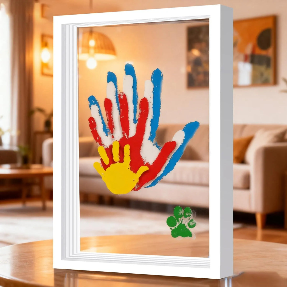 🎁Today Only: 55% OFF🔥Wooden Transparent Handprint Frame Set, DIY Family Memorial Gift Kit