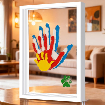 🎁Today Only: 55% OFF🔥Wooden Transparent Handprint Frame Set, DIY Family Memorial Gift Kit