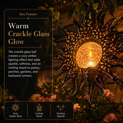 Celestial Glow Solar Sun & Moon Hanging Garden Lanterns