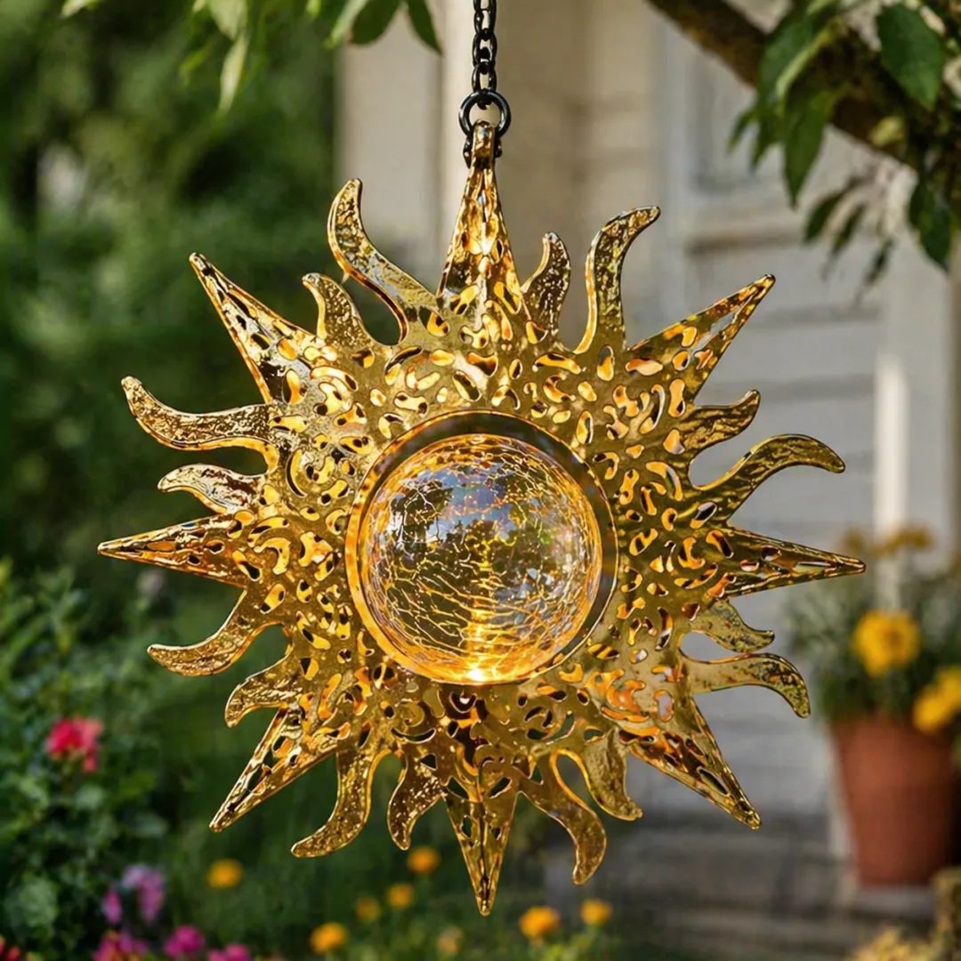 Celestial Glow Solar Sun & Moon Hanging Garden Lanterns