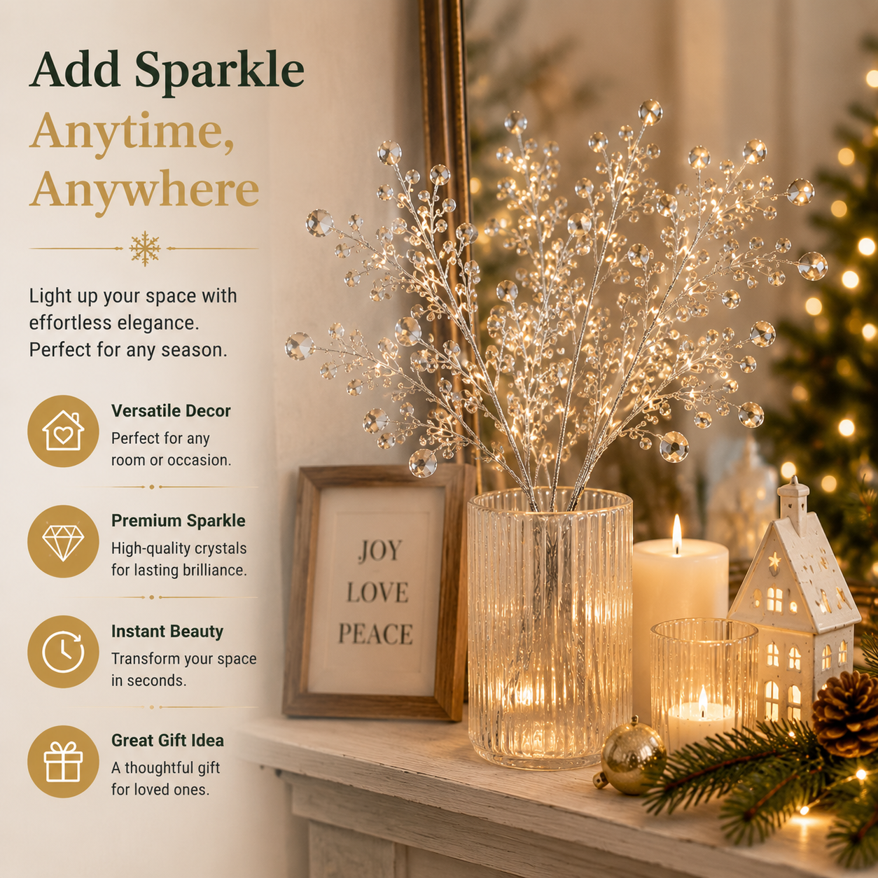 🎄 Sparkling Crystal Branch Christmas Tree Ornament