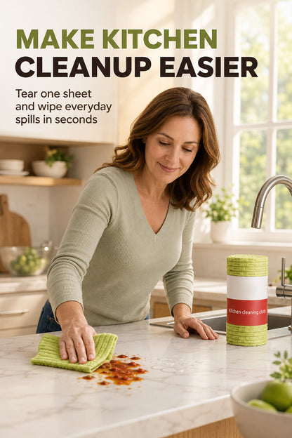 🧼 Reusable Cleaning Cloth Roll ✨ Tear Off, Wash & Reuse