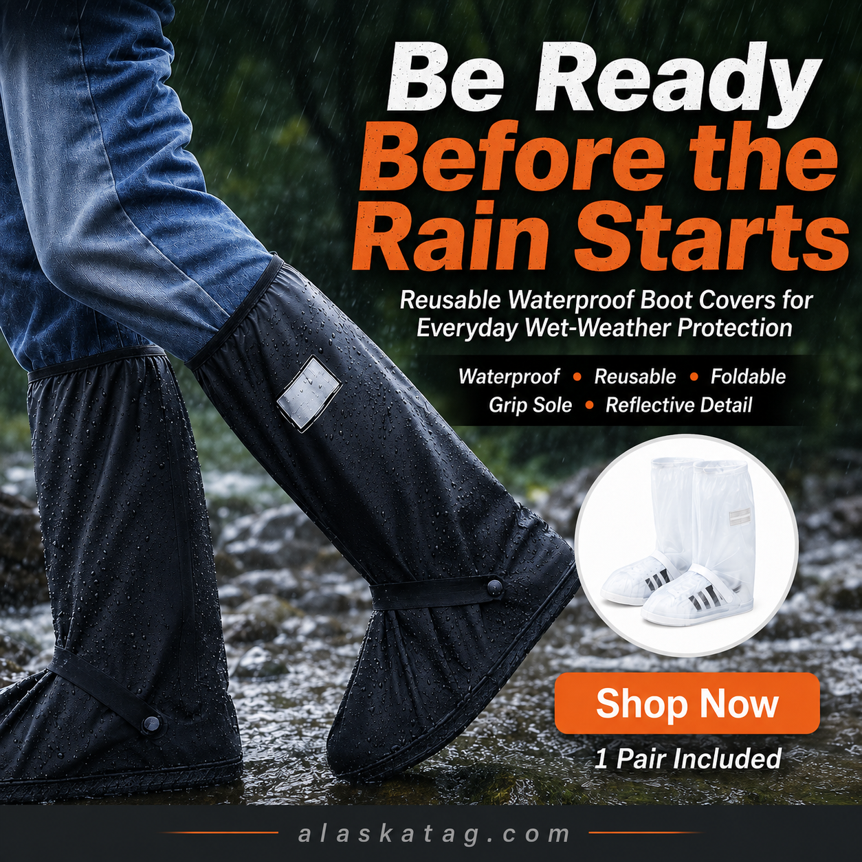 ✈️Last Day 50% OFF✨🌧️ Reusable Waterproof Boot Covers for Rain, Mud & Snow