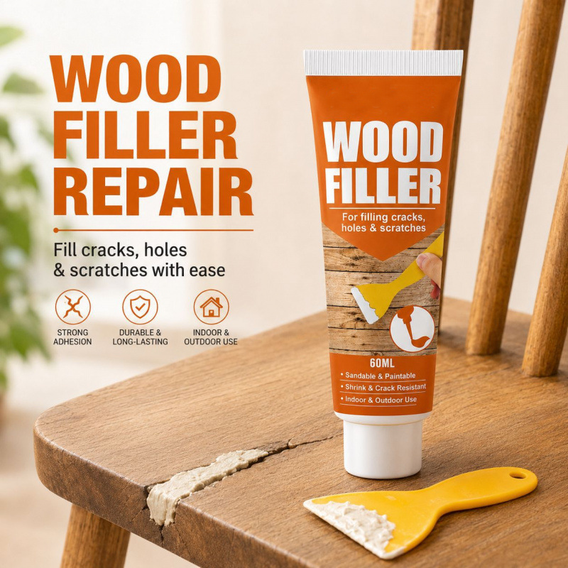 WORKS ON ALL WOOD SURFACES 💪 Wood Filler for Cracks and Holes 🪵