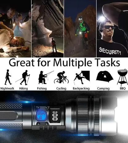 🔥🔥🔥Last Day 53% OFF⚡️High-power flashlight-Zoomable Beam & Emergency Power Bank