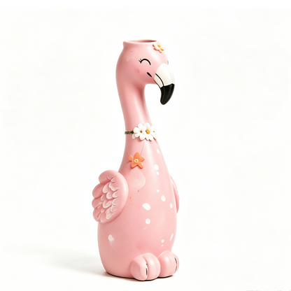 🏅🦩Cute Flamingo Decorative Vase 🌸 5 Styles Resin Figurine Vase Tabletop Centerpiece Indoor Home Shelf Decor Gift