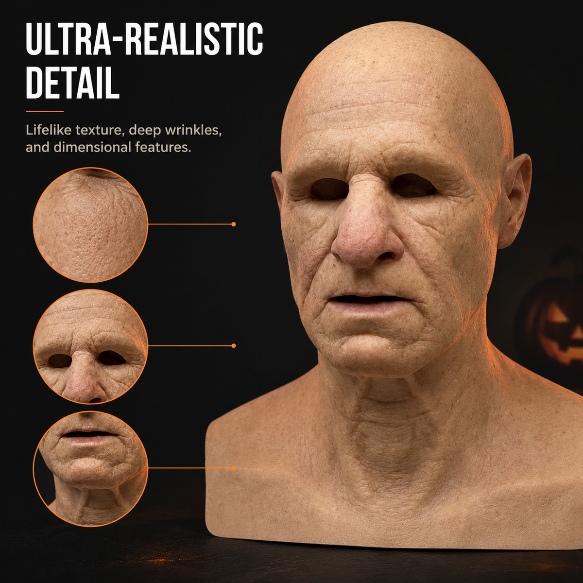 🔥2026 All New Style👻 Realistic Halloween Character Mask Headgear – Full Head & Neck Transformation