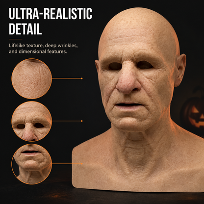 🔥2026 All New Style👻 Realistic Halloween Character Mask Headgear – Full Head & Neck Transformation