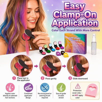 🏅🔥Last Day 50% OFF - 🌈12-Color Temporary Hair Chalk Applicator Set