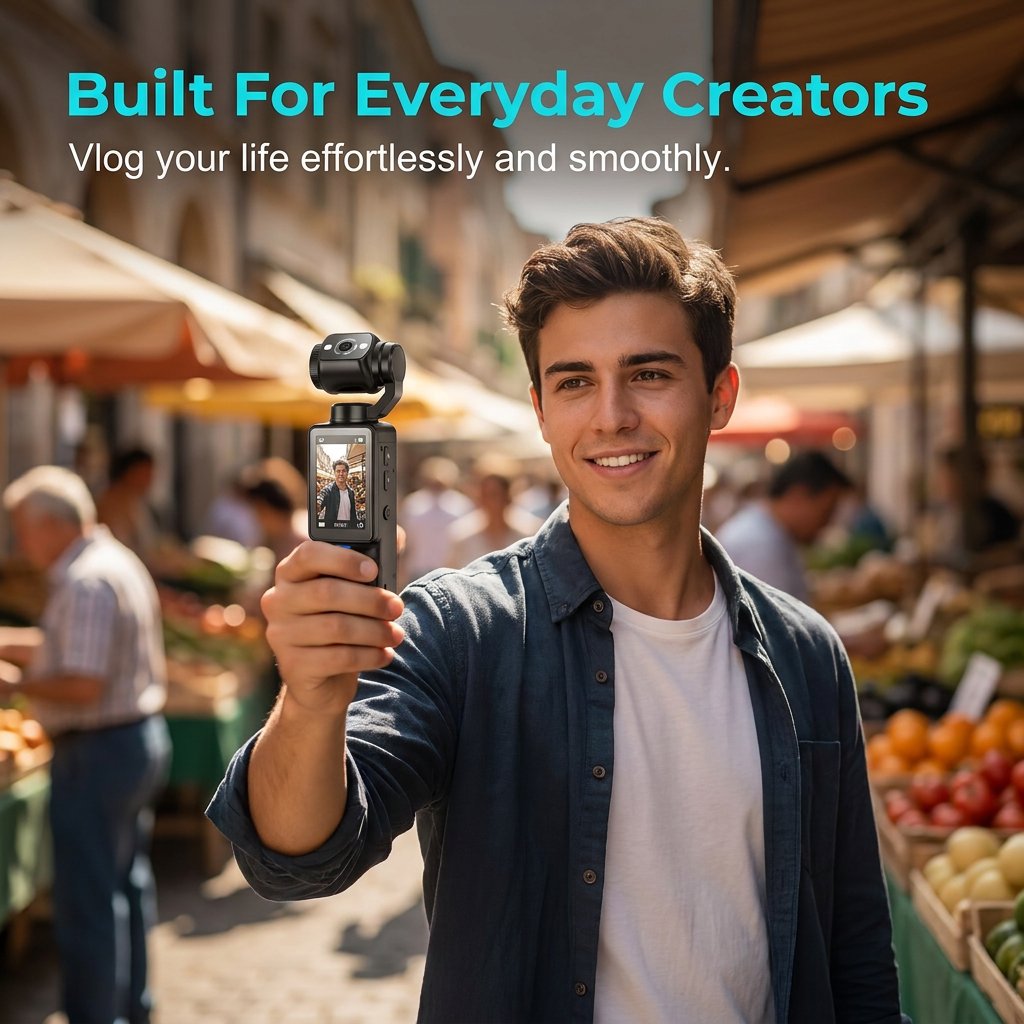 2026 Newest Xtra Pro — 2.5K AI Pocket Camera with 180° Rotating Lens