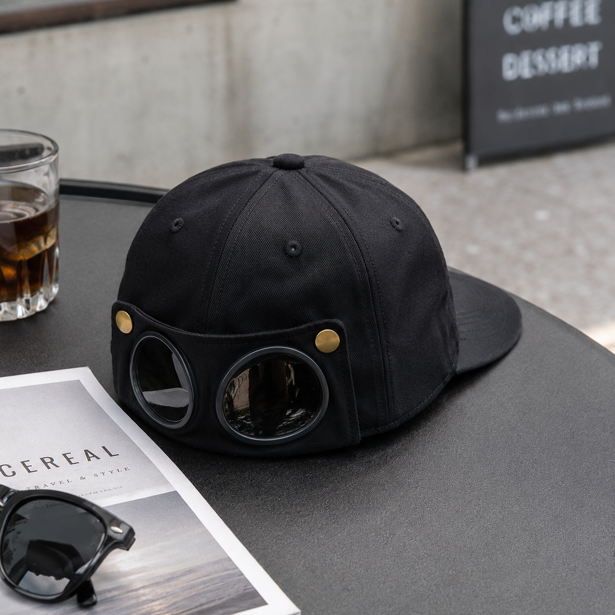 🧢Korean-Style Pilot Baseball Cap – Glasses-Ready Curved Visor