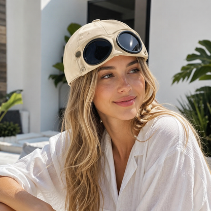 🧢Korean-Style Pilot Baseball Cap – Glasses-Ready Curved Visor