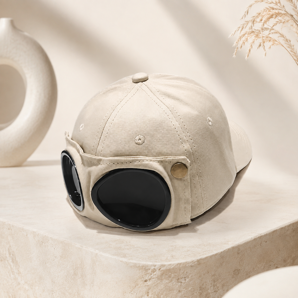 🧢Korean-Style Pilot Baseball Cap – Glasses-Ready Curved Visor