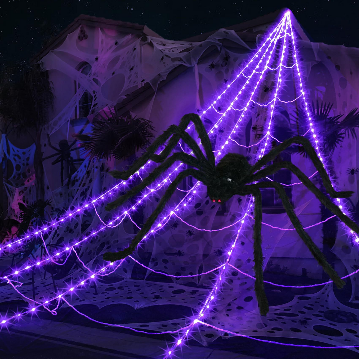 🕸️Spider Web Lights – 8 Modes with Remote &amp