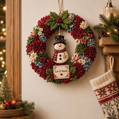 🎄 Christmas Fabric Wreath DIY Kit – Festive Holiday Door Decor
