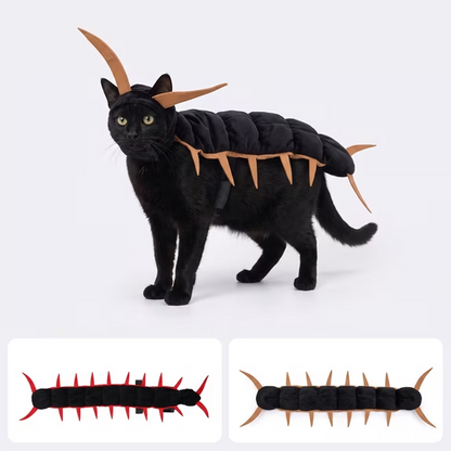 😼🕷Halloween Cat Centipede Costume, Funny Pet Role Play Outfit with Adjustable Shoulder Straps
