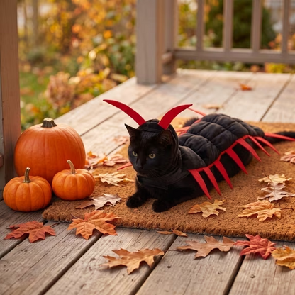 😼🕷Halloween Cat Centipede Costume, Funny Pet Role Play Outfit with Adjustable Shoulder Straps