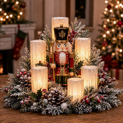 ✨Christmas Lighted Centerpiece with Flameless Candle Glow🎄