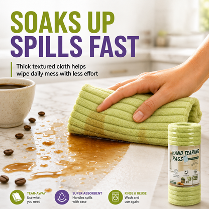 🧼 Reusable Cleaning Cloth Roll ✨ Tear Off, Wash & Reuse