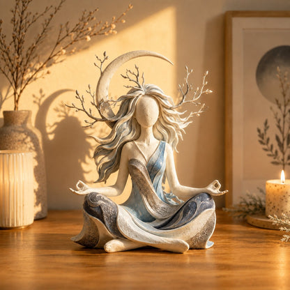 🌙 Inner Harmony Goddess Sculpture – Nature-Inspired Spiritual Home Decor ✨