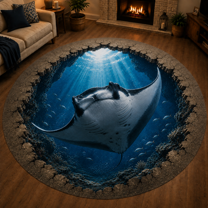 ✈️Last Day 50% OFF🌊Ocean Portal Illusion Rug - A Realistic 3D Ocean World Beneath Your Feet