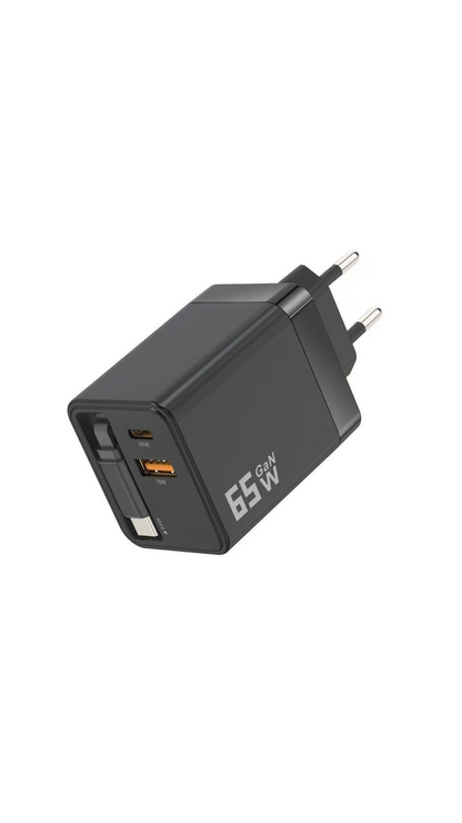 🏅2026 Sale — Over 32000 Sold! 💰65W Fast Charging Phone Charger Block with Retractable 80cm Type-C Cable portable
