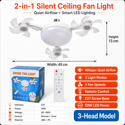 🌎Ends Today: 70% OFF!🔥❄️Stay Cool & Bright💡 2-in-1 Ceiling Fan Light 🏠Perfect for Bedrooms, Kitchens & Garages