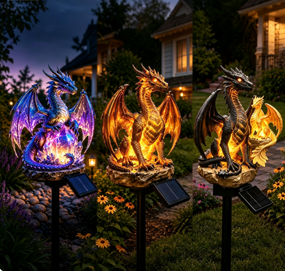 🏅2026 Best Selling Solar Garden Lights 🐉 Amethyst Crystal Dragon – Solar Dragon Crystal Garden Light✨️