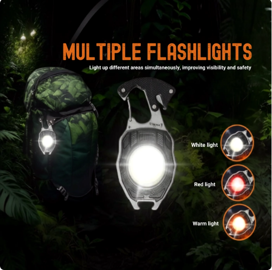 🔥 50% OFF | 8-in-1 Rechargeable Keychain Flashlight Multi-Tool 🔦