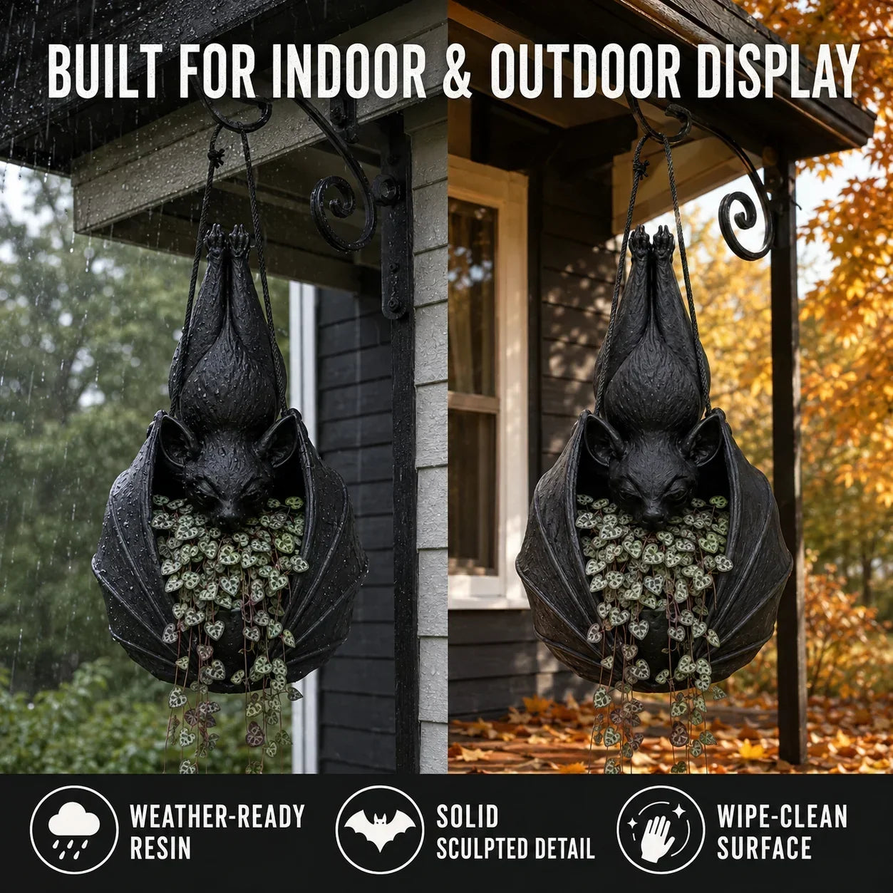 🌎Ends Today: 70% OFF!🔥🦇 Upside‑Down Hanging Bat Planter