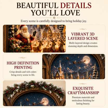 🎅 ✨Santa’s Secret Window Light – 3D Lighted North Pole Christmas Wall Decor
