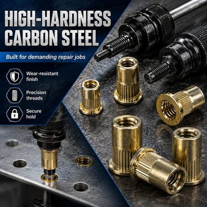Carbon steel rivet nut set (including M3–M8 sizes)