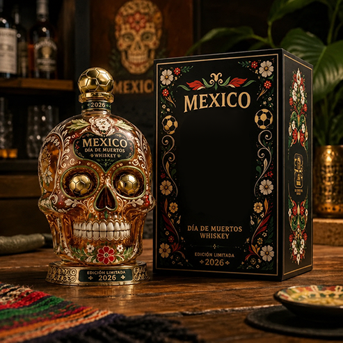 ⚽⚽🇲🇽Mexico 2026 Día de Muertos Whiskey Bottle
