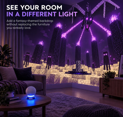 🎮 Pixel Fantasy Scene Projector – Ambient Decor for Gaming Rooms